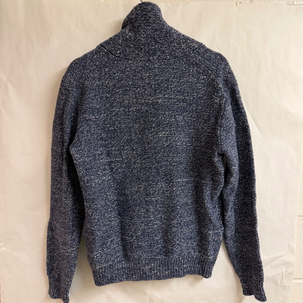 J‎ Crew Mens Blue Speckled Shawl Collar Knit Cardigan Sweater M Old Money Preppy - Picture 5 of 9